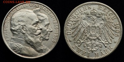 2, 3 и 5 марок Германия Империя - Баден_2марки1906