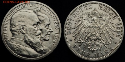 2, 3 и 5 марок Германия Империя - Баден_5марок1906