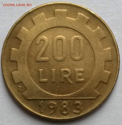 Италия  200 лир 1983г.  Окон 24.11.16 в 23.00мск - 21