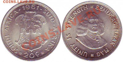 Южно-Африканская Республика. - Original_RSA_20_Cent_1961