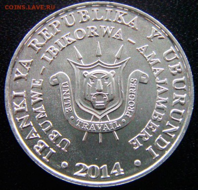 Бурунди_5 франков 2014 "Королевская цапля"; до 19.11_22.01м - 12803