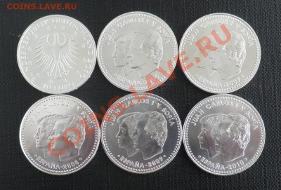 EURO серебрo, 6 монет (Германия, Испания) - Germ.Esp.Euro.Rv