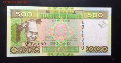 500 франков 2006 Гвинея UNC !!! - image