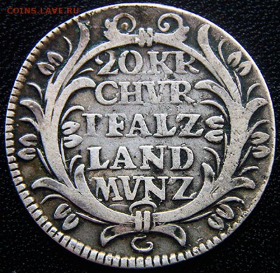 Германия. Графство Пфальц_20 крейцеров 1727; до 19.11_22.15м - 12371