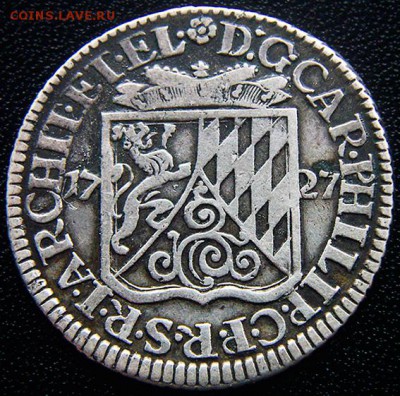 Германия. Графство Пфальц_20 крейцеров 1727; до 19.11_22.15м - 12370