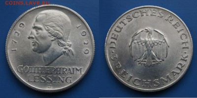 Веймар 3 марки 1929г Лессинг J до 22.11. 22-00 мск - -hPbz5CT4Lc