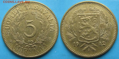 Финляндия 5 марок 1942 двухсторонний раскол: до 26-11-16 - Финляндия 5 марок 1942 S раскол   3309