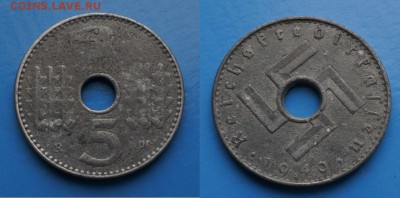 Третий Рейх 5 пфеннигов 1940г,цинк - hYKdYCOmVSU