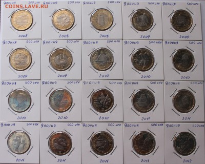 Япония 500 иен. БИМ. 47 префектур. 2008-2016 UNС. - 2