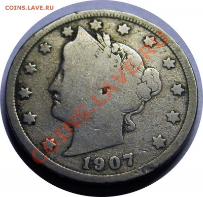 L88 5¢ США Liberty Nickel 1907 G-VG до 07.01 в 22°° - L88 5c USA 1907_1