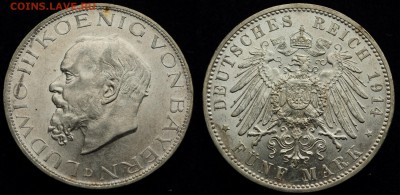 2, 3 и 5 марок Германия Империя - Бавария_5марок1914_1_1