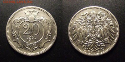 МОНЕТЫ МИРА 11-16 - Австрия – 20 геллеров (1911) (XF)