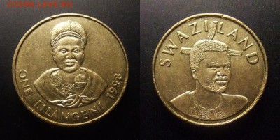 МОНЕТЫ МИРА 11-16 - Свазиленд – 1 лилангени (1998) «Дзелигве Шонгве – королева Свазиленда»