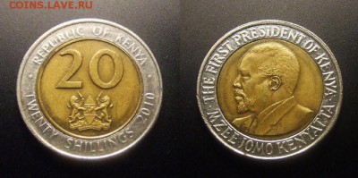 МОНЕТЫ МИРА 11-16 - Кения – 20 шиллингов (2010) «Джомо Кениата – президент Кении»