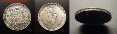 МОНЕТЫ МИРА 11-16 - Брит. Индия – 0,25 рупии (1944) «Георг VI» Ag