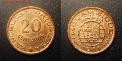 МОНЕТЫ МИРА 11-16 - Португ. Мозамбик – 20 сентаво (1961) (UNC) №1