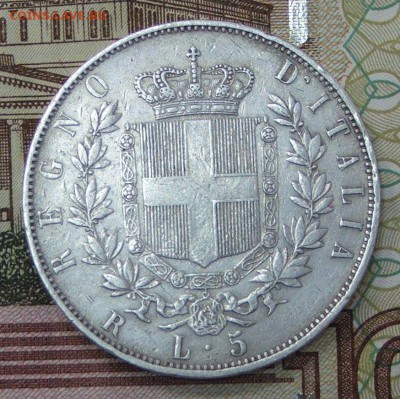 5 лир Италия 1875 год - 2