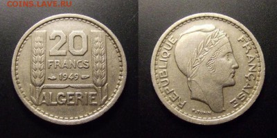 МОНЕТЫ МИРА 11-16 - Франц. Алжир – 20 франков (1949)