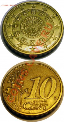Несколько разных монет евро (юбилейка и ходячка). Продам. - 10c Portu 2002_3