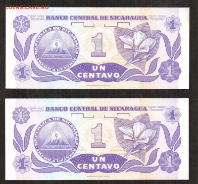 Никарагуа 1 сентаво 1991, 2 штуки, UNC до 26.11 - 66