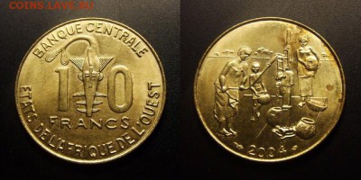 МОНЕТЫ МИРА 11-16 - Западная Африка – 10 франков (2004) «ФАО»