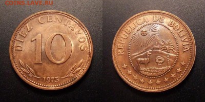 МОНЕТЫ МИРА 11-16 - Боливия – 10 сентаво (1973)