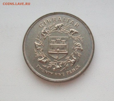 Крона(шайба) Гибралтар 25 пенсов 1977 25 лет правления Елиза - 100_6188