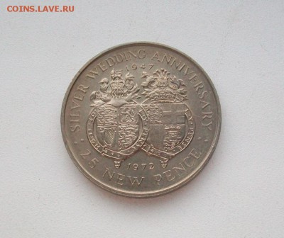 Крона(шайба) Гибралтар 25 пенсов 1972 25 лет свадьбы Елизаве - 100_6205