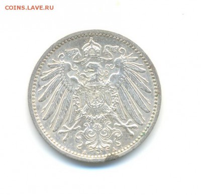ФИКС. Ag. Германия 1 марка 1915 А. XF. по 230. до 30.11. 22: - 9