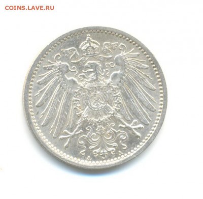 ФИКС. Ag. Германия 1 марка 1915 А. XF. по 230. до 30.11. 22: - 5