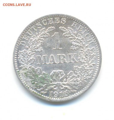 ФИКС. Ag. Германия 1 марка 1915 А. XF. по 230. до 30.11. 22: - 4