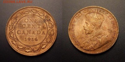 МОНЕТЫ МИРА 11-16 - Канада – 1 цент (1916) «Георг V»