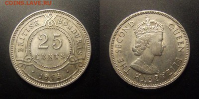 МОНЕТЫ МИРА 11-16 - Брит. Гондурас – 25 центов (1973) медь-ник.