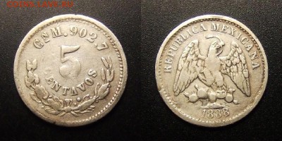 МОНЕТЫ МИРА 11-16 - Мексика – 5 сентаво (1888 Cn M) (Ag)