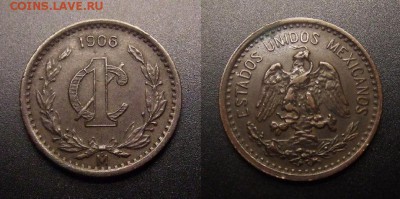 МОНЕТЫ МИРА 11-16 - Мексика – 1 сентаво (1906) №3