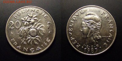 МОНЕТЫ МИРА 11-16 - Франц. Полинезия – 20 франков (1983) «Плод хлебного дерева, стручки ванили»