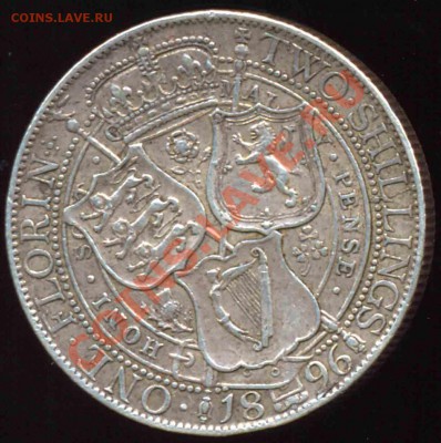 2 Шиллинга 1896 года-Серебро-XF+ - шиллинг-1