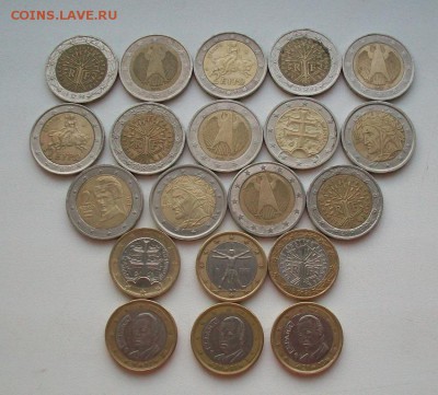 34 евро регулярные из оборота 20шт.  (2 и 1 евро) - 100_6329