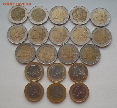 34 евро регулярные из оборота 20шт.  (2 и 1 евро) - 100_6333