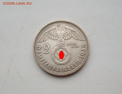 2 марки 1938 год Германия. двор D Серебро - 100_6080