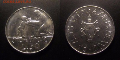МОНЕТЫ МИРА 11-16 - Ватикан – 50 лир (1978) «Христос и ребёнок»