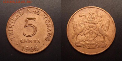 МОНЕТЫ МИРА 11-16 - Тринидад и Тобаго – 5 центов (1966) бронза
