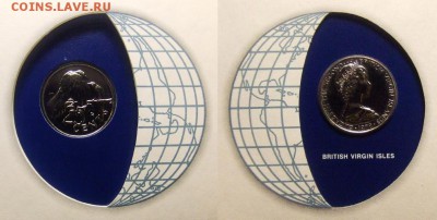 МОНЕТЫ МИРА 11-16 - Брит. Виргинские острова – 25 центов (1979) «Кукушки» (UNC) (в конверте с маркой) б.р.