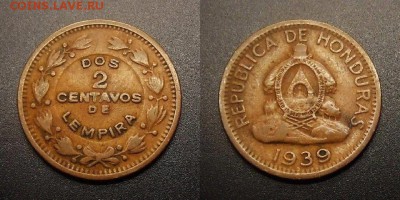 МОНЕТЫ МИРА 11-16 - Гондурас – 2 сентаво (1939) бронза