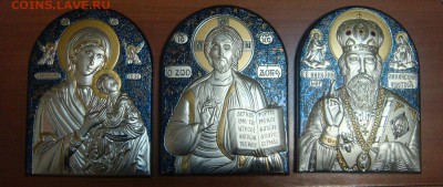 ТРИ современных греческих иконы. Серебро 925,позолота - DSC05791.JPG