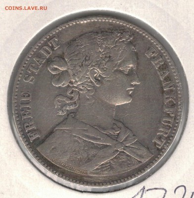 Ag ГЕРМАНИЯ (ФРАНКФУРТ) ТАЛЕР 1860 ДО 01.12 В 22Ч (Д75) - 5-г1860