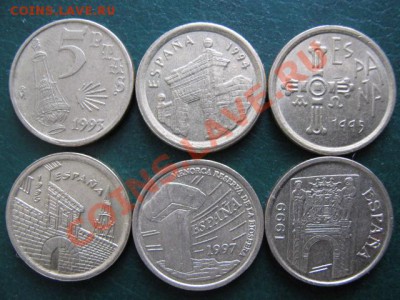 Испания15.2. 5 песет 1993-15р15.3. 5 песет 1994-15р15.4. 5 песет 1995-15р15.5. 5 песет 1996-15р15.6. 5 песет 1997-15р15.7. 5 песет 1999-15р - IMG_4613