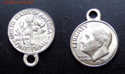МОНЕТЫ МИРА 11-16 - Подвеска США 1 дайм (1965)