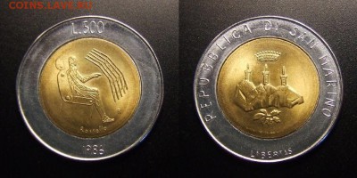 МОНЕТЫ МИРА 11-16 - Сан-Марино – 500 лир (1986) «Новые технологии» (бм) №2