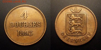 МОНЕТЫ МИРА 11-16 - Гернси – 4 дубля (1893)
